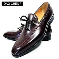 italian men casual shoes black brown butterfly knot weave luxury mens dress shoes wedding office genuine leather loafers for men