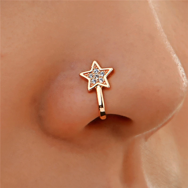 

New Non-Perforated U-Shaped Nose Clip Fake Nose Piercing Jewelry Star Rings Fashion Exquisite Jewelry Septum Piercing