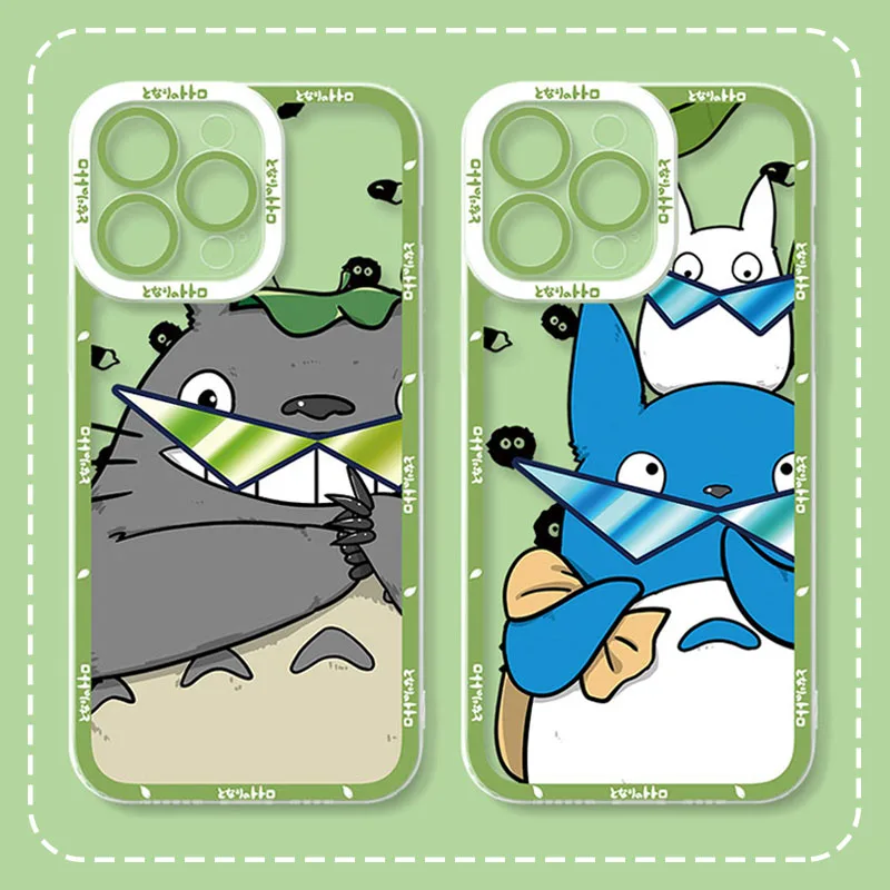 Spirited Away Totoro Clear Case For iPhone 14 Pro Max 13 12 Mini 11 Pro XR XS X 8 7 6 6S Plus SE 2020 Soft Silicone Back Cover