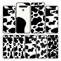 white black cow pattern case cover for lg k51s k61 q61 k41s k42 k50s k52 k71 k92 g6 g7 g8 thinq luxury fashion shell thin funda