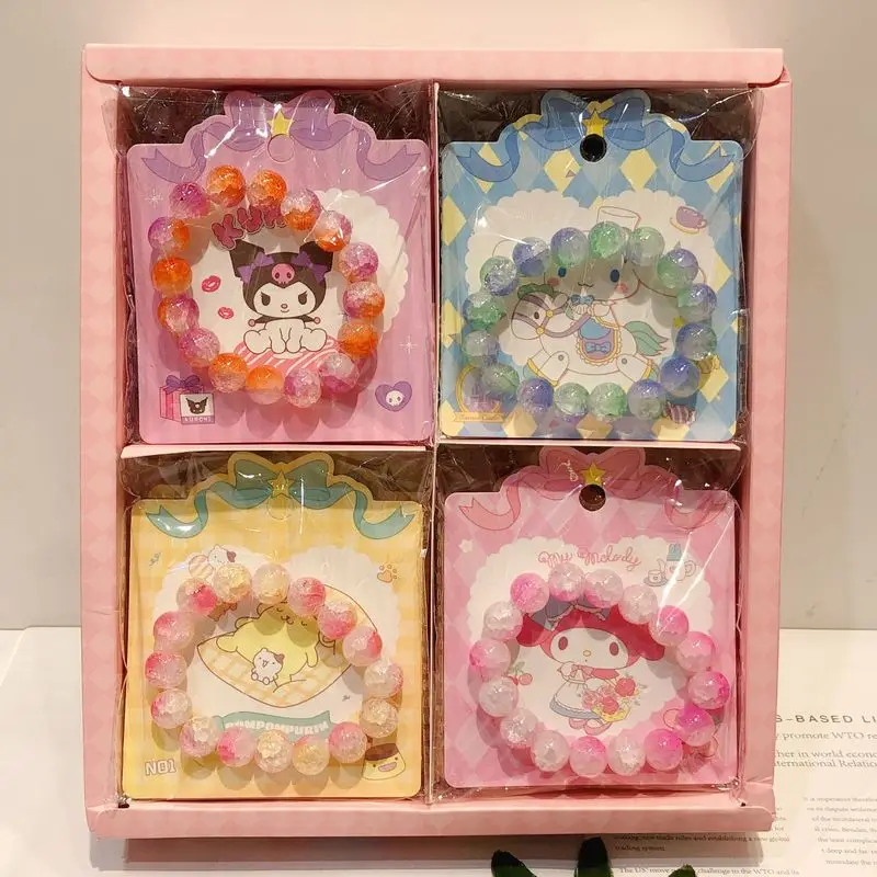 

2023 New Sanrio Summer Crystal Beaded Cute Cartoon Kulomi Girl Hand String Bodhi Beads High Appearance Level Bracelet Gift