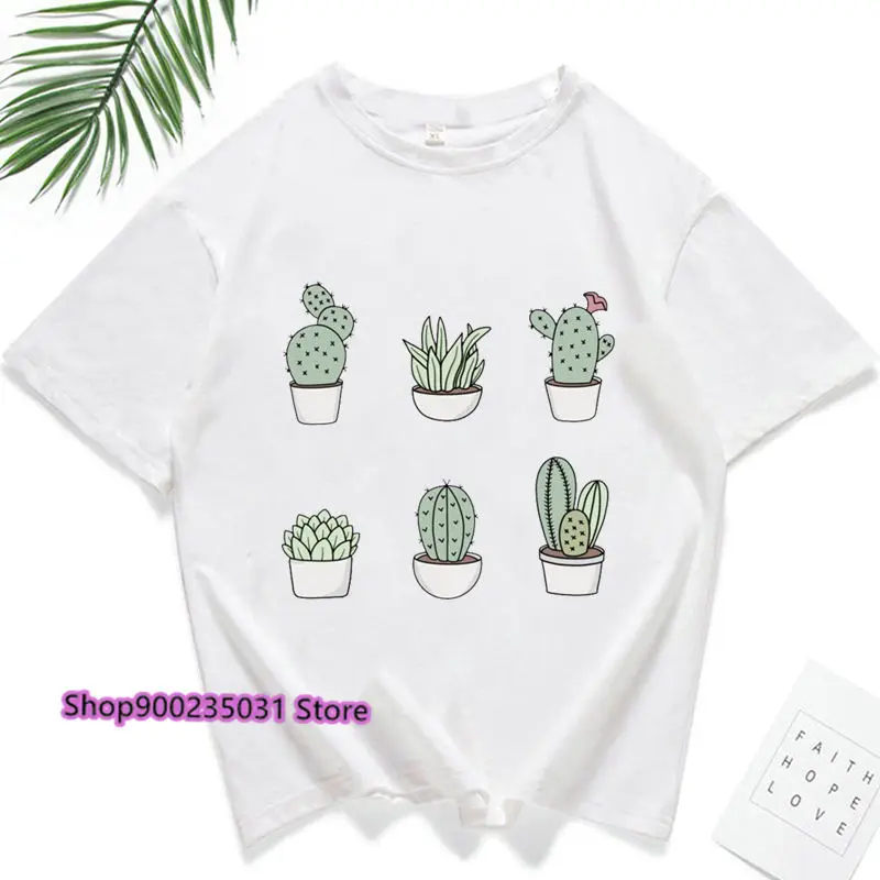 

New Cartoon Plant Print Tshirt Harajuku Summer Top Women T-shirt Casual ladies basic O-collar Short Sleeve shirt Girl,Drop Ship