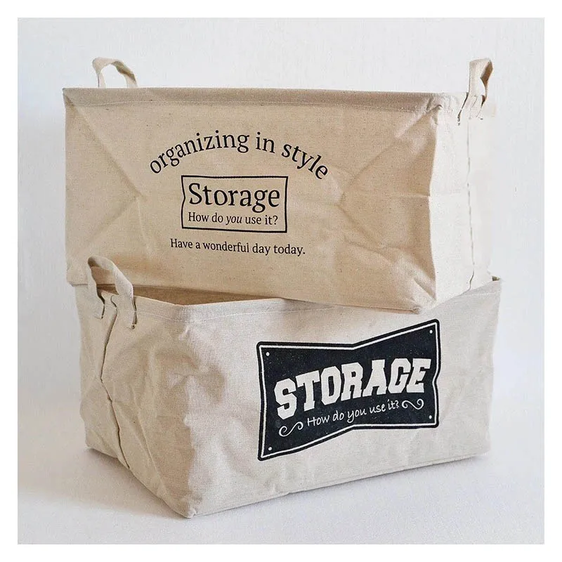 

Cotton Linen Clothes Storage Basket Large PE Waterproof Foldable Home Bathroom Office Organization Laundry Baskets with Handles