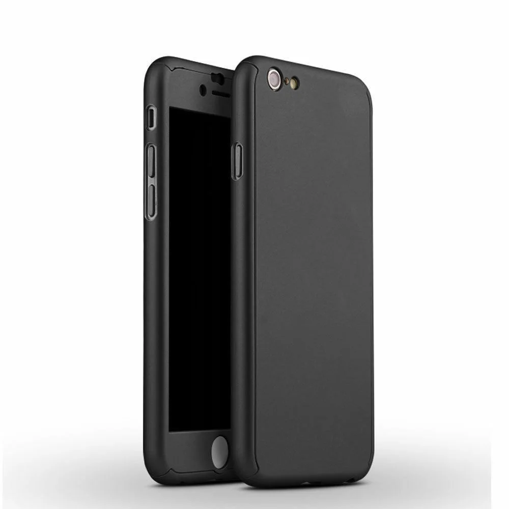 

For iPhone 8 Full Body 360° Case Cover + Clear Tempered Glass Screen Protector