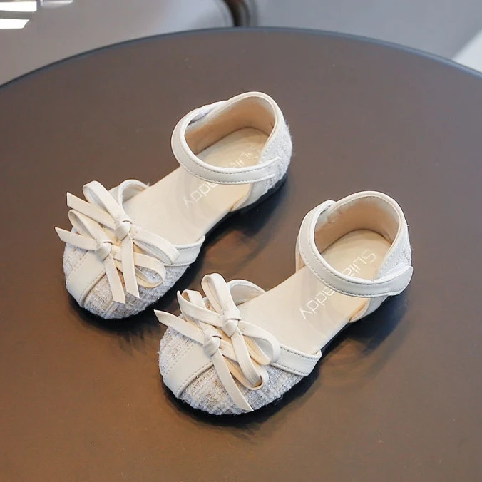 

Summer New Girls' Baotou Sandals Small and Medium-sized Children's Bow Princess Shoes Kindergarten Single Shoes Size 23-34