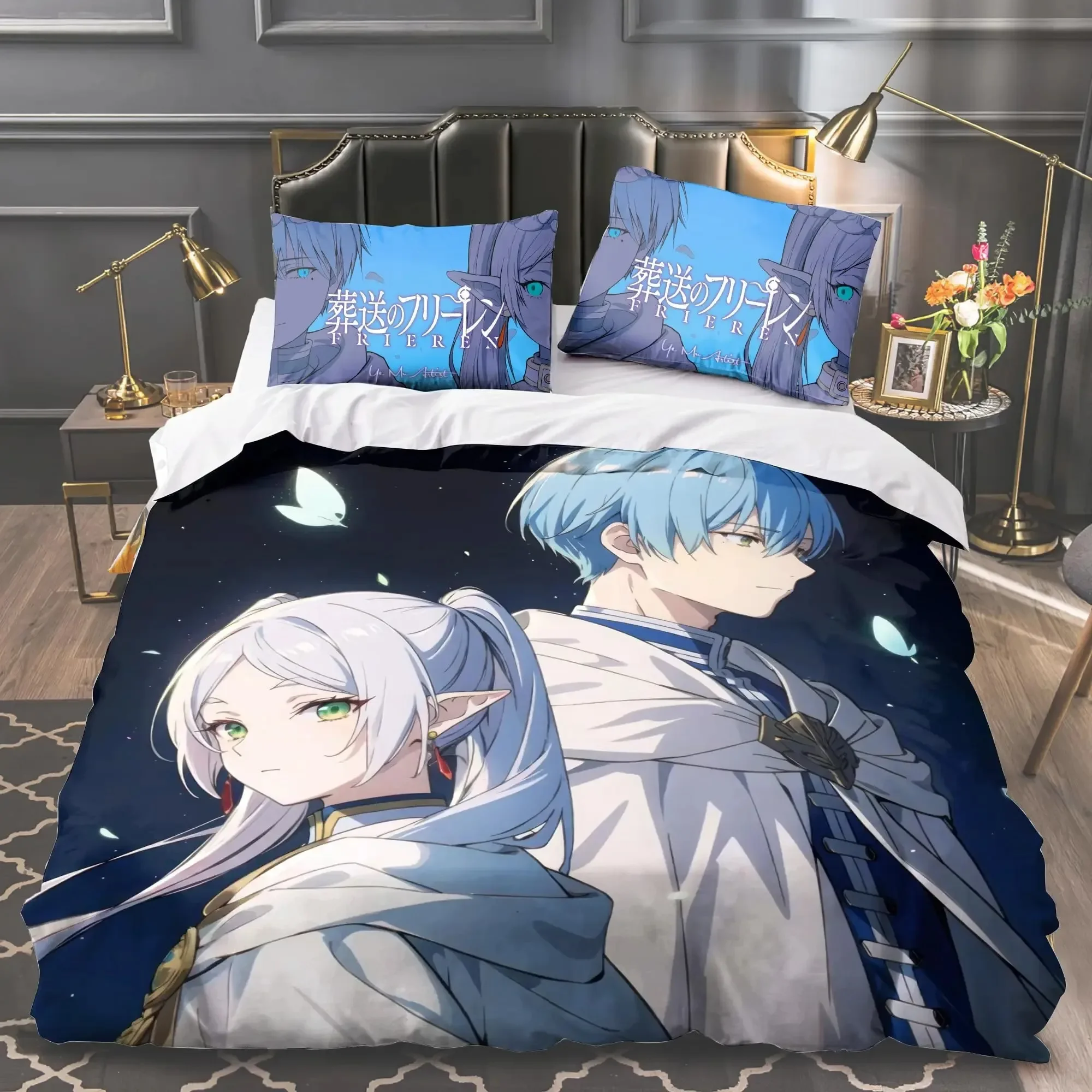 Аниме Frieren комплект постельного белья для мальчиков и девочек Twin Queen King Size
