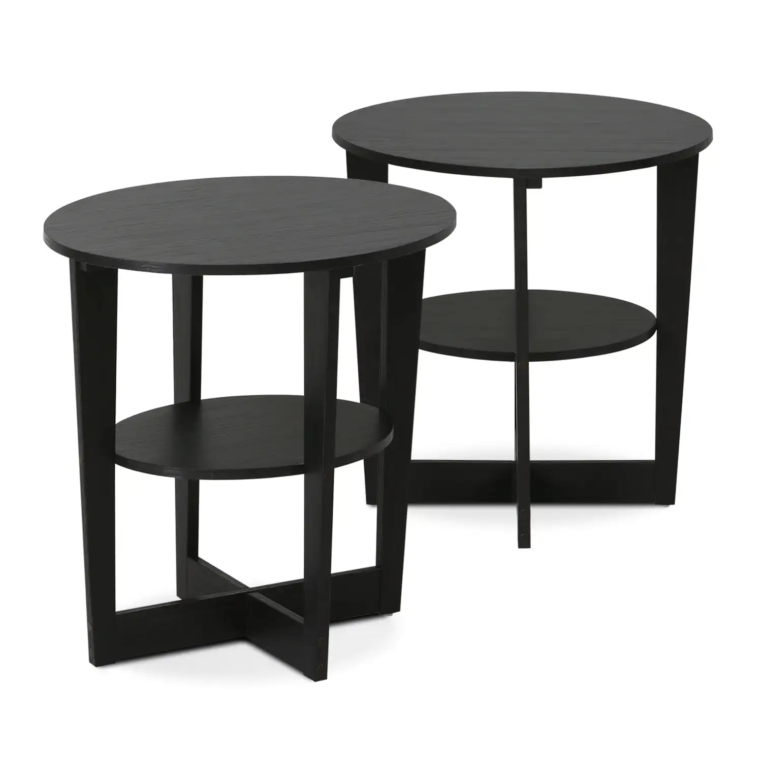 

free shipping JAYA Oval End Table Walnut Set of 2