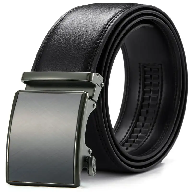 Belt  Ratchet Belt Dress with 1 3/8" Genuine Leather   Adjustable Trim to Fit