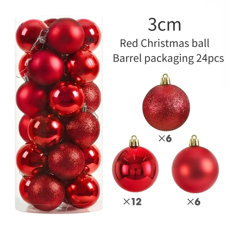 24 шт. рождественские украшения 2025 рождественские шары елочный декор украшения рождественская елка подвесные подвески украшение для вечеринки 3 см маленькие шарики