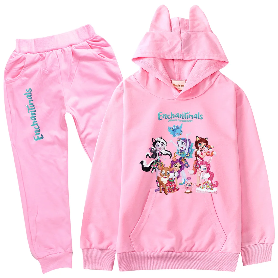 

Kids Enchantim Als Hoodie Toddler Girls Enchantimals Clothes Pocket Hoodies Pants 2Pcs Sets Cute Children Costume Kids Tracksuit