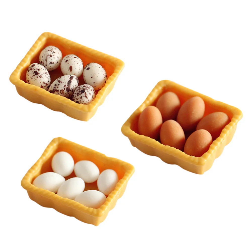 

Miniature Eggmini Eggs Toys Models Housedecorations Kitchen Miniatures 12Accessories Ornaments Props Pretend Simulated Boxes Kit