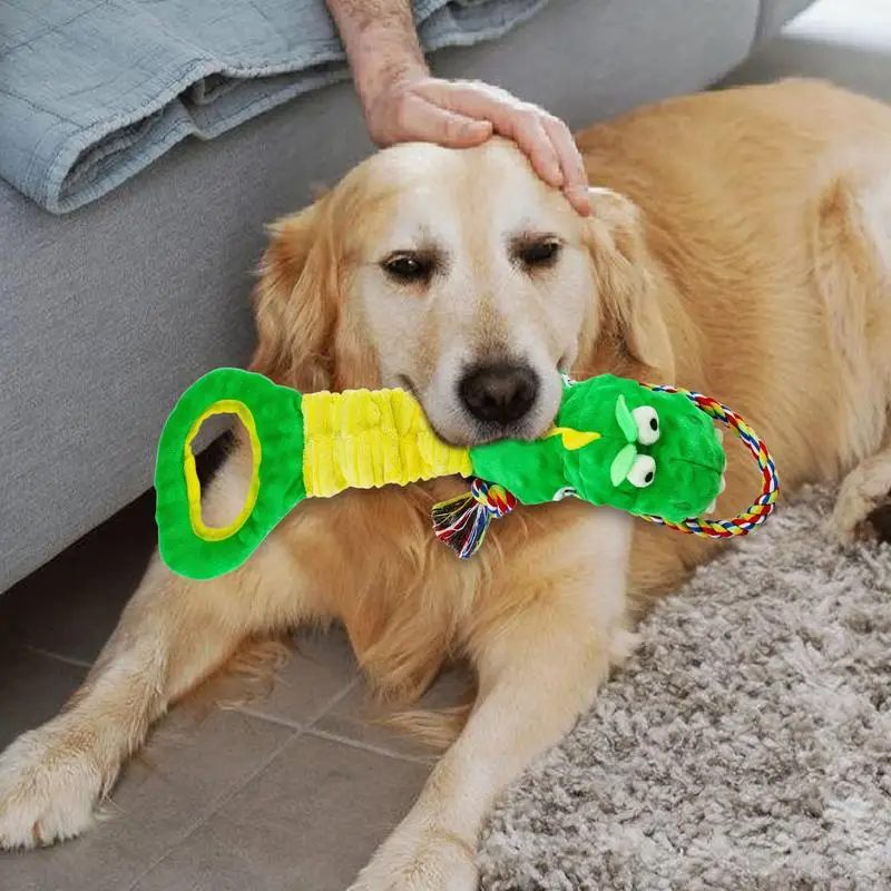Зеленая веревка динозавра жевательная игрушка для домашних животных