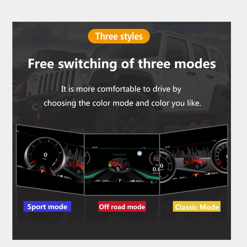 12 3-дюймовая обновленная цифровая приборная панель для Jeep Wrangler JK 2011-2017 гг.