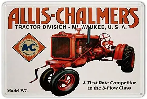 

Allis Chalmers Tractor Farm Equipment Model WC Retro Vintage Style Wall Art Decor Metal Tin Sign 8 x 12 inches