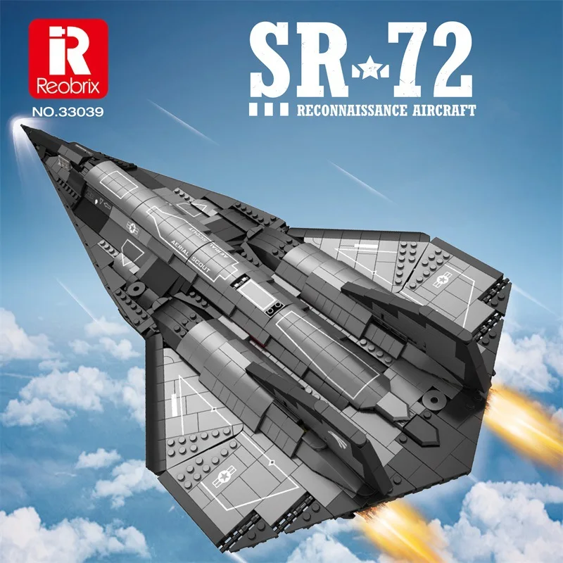 Reobrix 33039 SR-72 модель самолета-розведчика воздушная военная серия игрушки сделай
