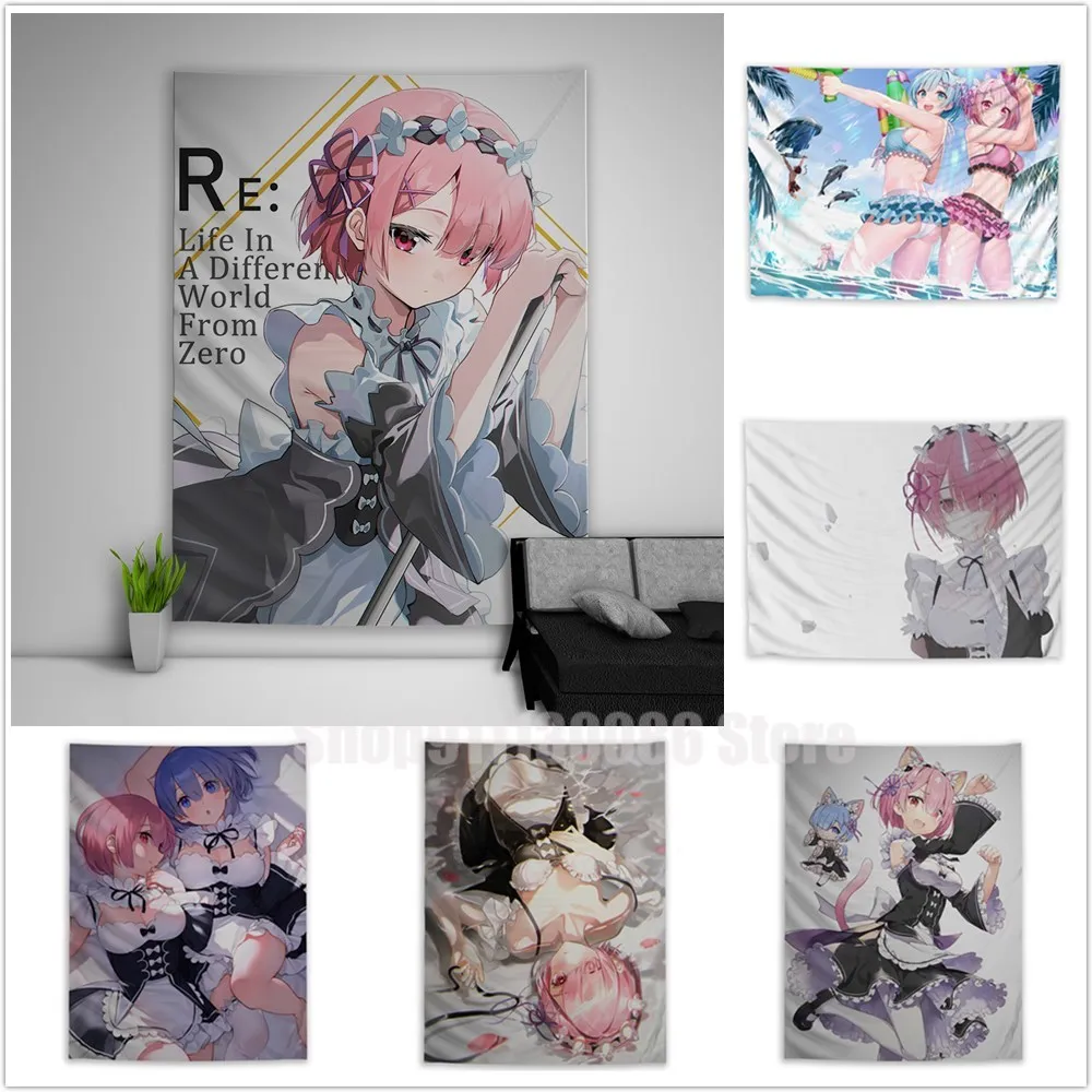 

Гобелен Re Zero Ram Rem художественный настенный подвесной диван-стол покрывало для кровати постер для домашнего декора