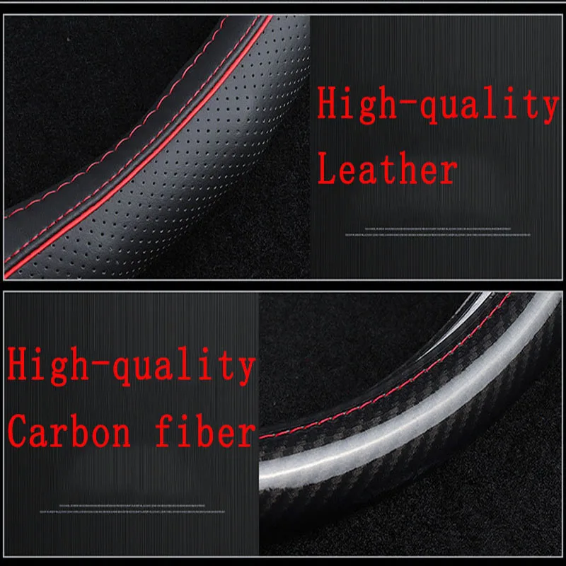 Steering Wheel Cover For BMW M E90 E91 E92 E93 M3 E60 E61 F10 F07 M5 M6 Car Accessories Carbon Fiber Leather |