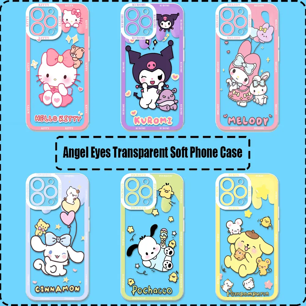 Чехол My Melody Hello Kitty Kuromi для Samsung Galaxy S25Ultra S24 S23 S21 S20 Fe S10 Plus S25 Ultra Cqoues прозрачный чехол
