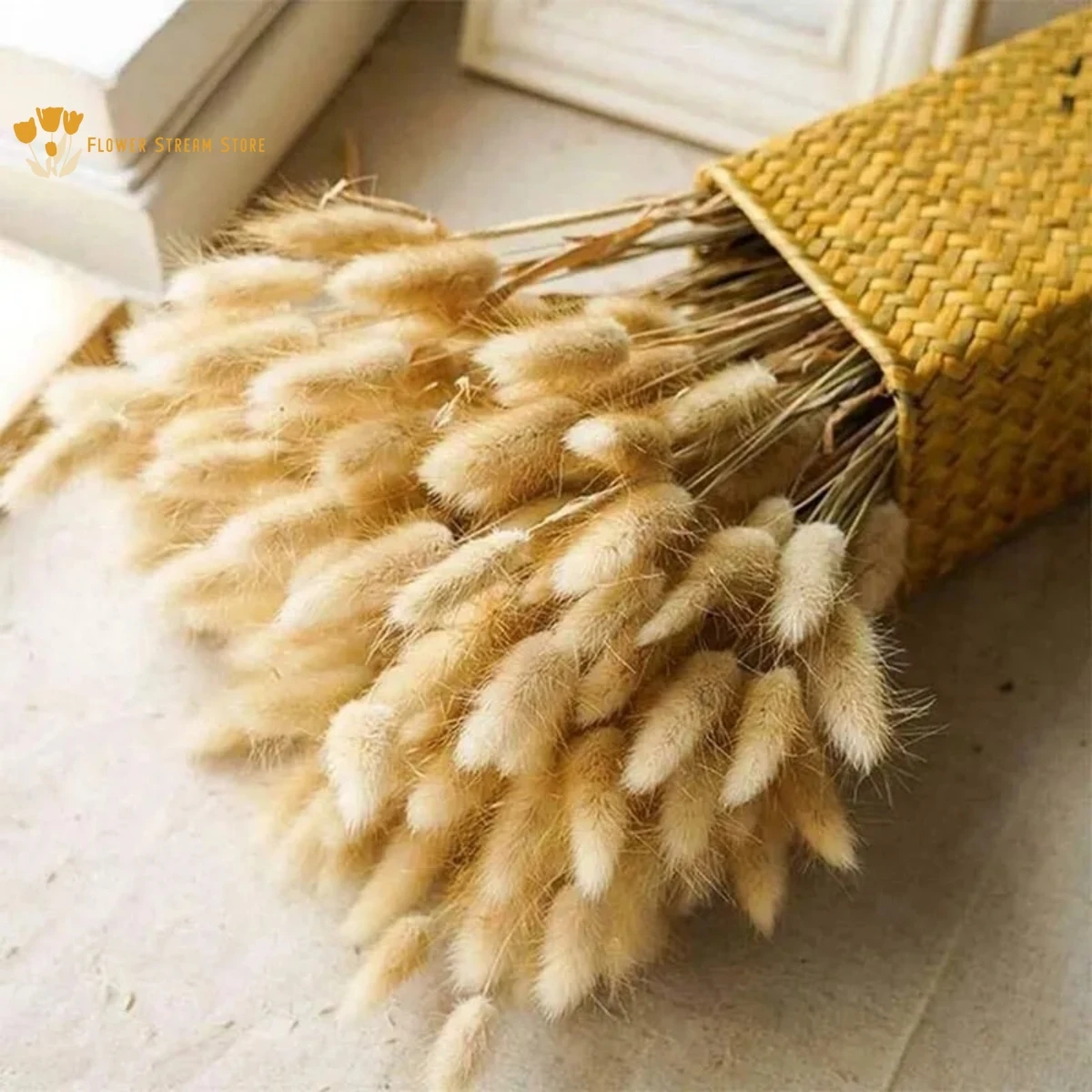 

100Pcs Natural Rabbit Tail Pampas Grass Bouquets Wedding Decortaion Artificial Dried Flowers Boho Home Party Decor Photo Props