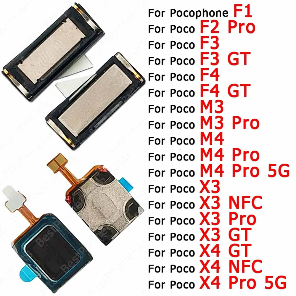 For Xiaomi Pocophone Poco F1 F2 F3 F4 GT M3 M4 Pro 5G X3 X4 NFC Earphone Sound Built-in Spare Parts Earpiece Top Ear Speaker
