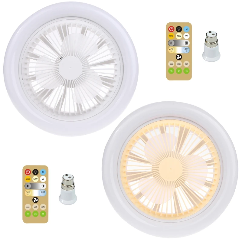 

Лампа-вентилятор 2 в 1, E27, 2400 лм, с адаптером B22