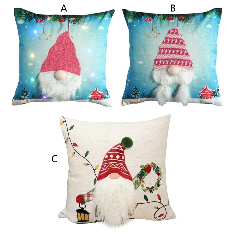 

Зимняя квадратная подушка в рождественском стиле для дивана, кровати, спальни, автомобиля, Санта-Клауса, декоративная мягкая подушка