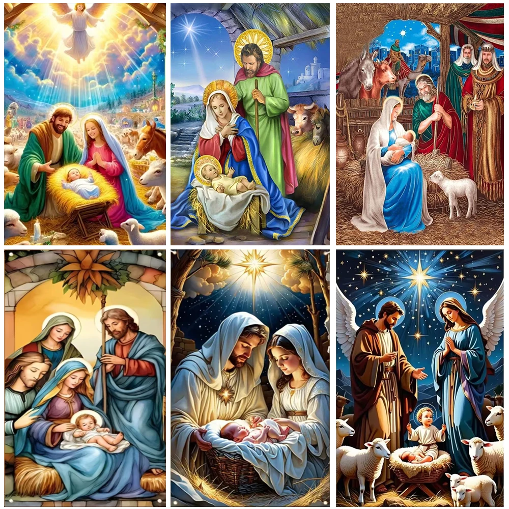 Христос Иисус ребенок рождения Святая семья Рождественская сцена дверная крышка