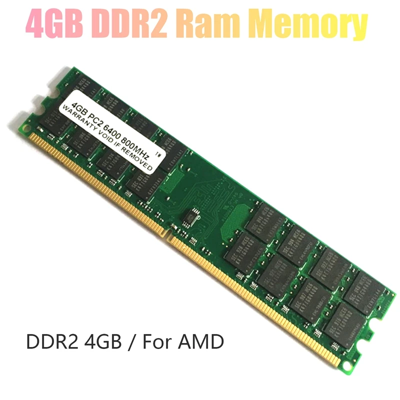 

Оперативная память DDR2 4 ГБ 800 МГц 1,8 в PC2 6400 DIMM 240 контактов для материнской платы AMD оперативная память