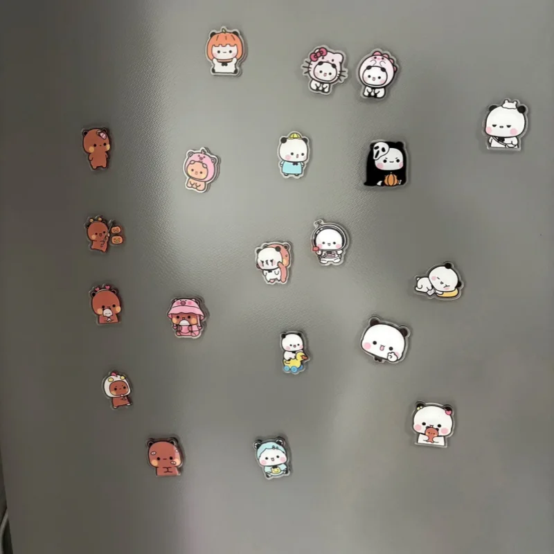Новая акриловая наклейка для холодильника с изображением малого панды Bubu и Yi Er