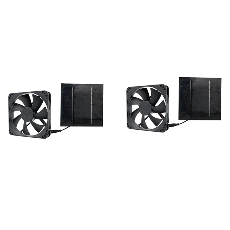 

2Pcs 20W 6 Inch Solar Exhaust Fan Kit Air Extractor Mini Ventilator Solar Panel Powered Fan For Dog Chicken House
