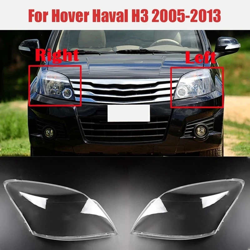 

Car Front Headlight Lamp Shade Transparent Cover Lampshade Headlight for Great Wall Hover Haval H3 2005-2013