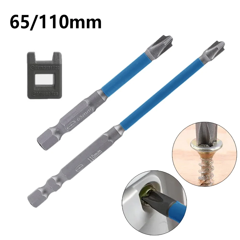 

65mm 110mm Magnetic Special Slotted Cross Screwdriver Bit With Magnetizer For Electrician FPH2 For Socket Switch Hand Tools