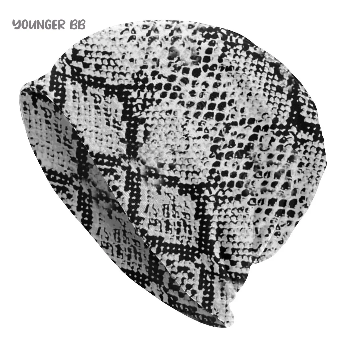 

Animal Skin Men Women's Beanie Hats Grey Snakeskin Knitted Hat Hip Hop Earmuff Bonnet Street Skullies Beanies