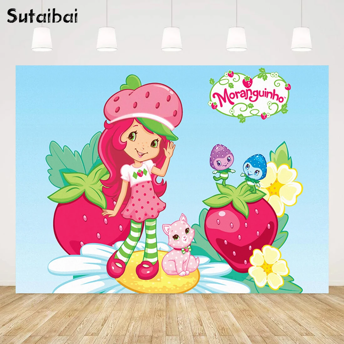 

Disney Strawberry Shortcake Girls Birthday Backgrounds Decors Vinyl Cloth Party Backdrops Baby Shower Banner