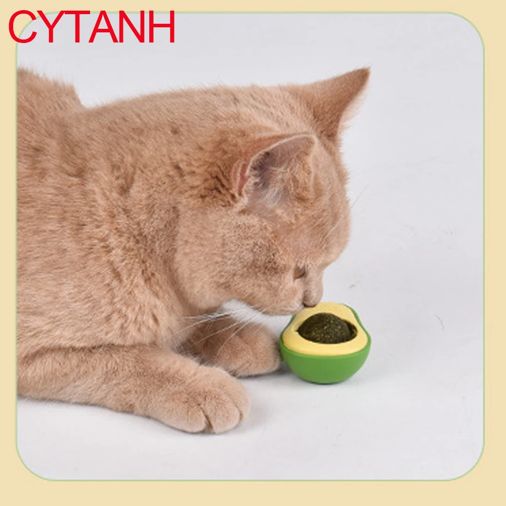 

Avocado Catnip Ball 1Pcs Rotatable Pet Toy Mint Ball Wall Stickup Cat Snacks for Kitten Cat Cartoon Pet Teeth Cleaning Supplies