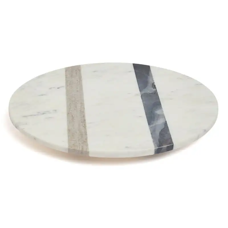 

12” Marble Lazy Susan for Table - Grey and Beige