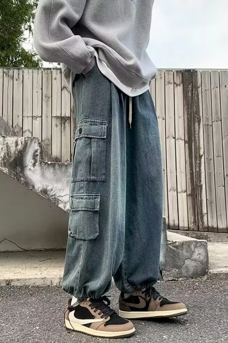 Blue High Waist Women Jeans American Vintage Hip-Hop Denim Trouser Buttons Design Straight Summer NEW Mom Denim Wide Leg Pants