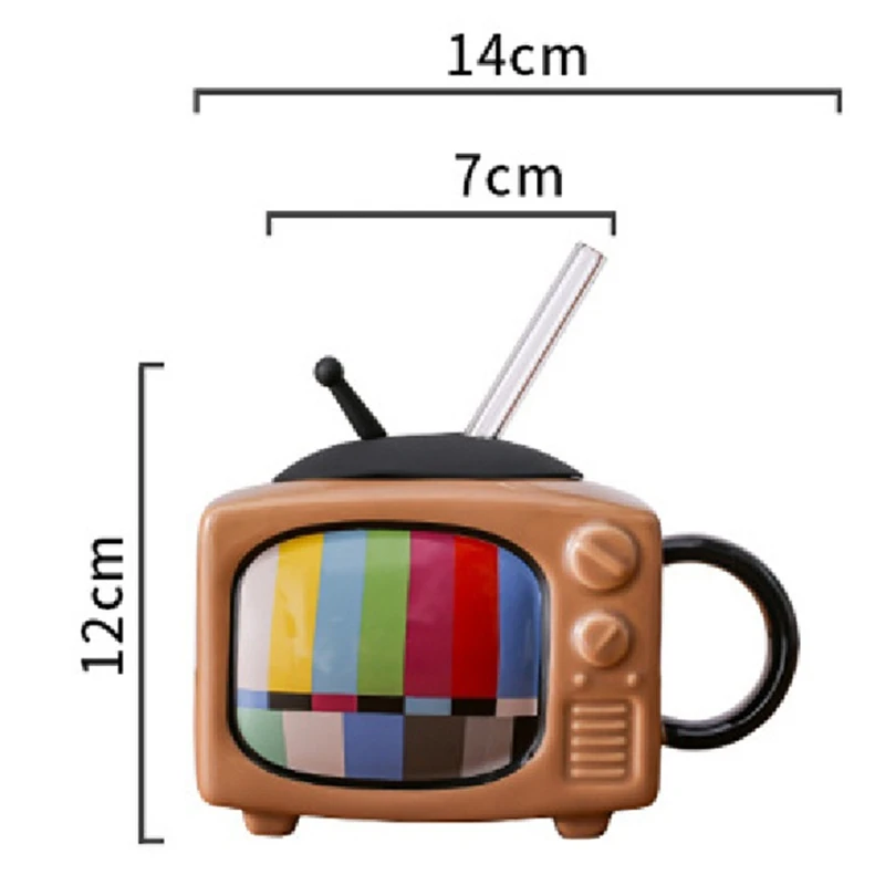 Керамический квадратный набор кофейных чашек с соломинкой и крышкой офисная