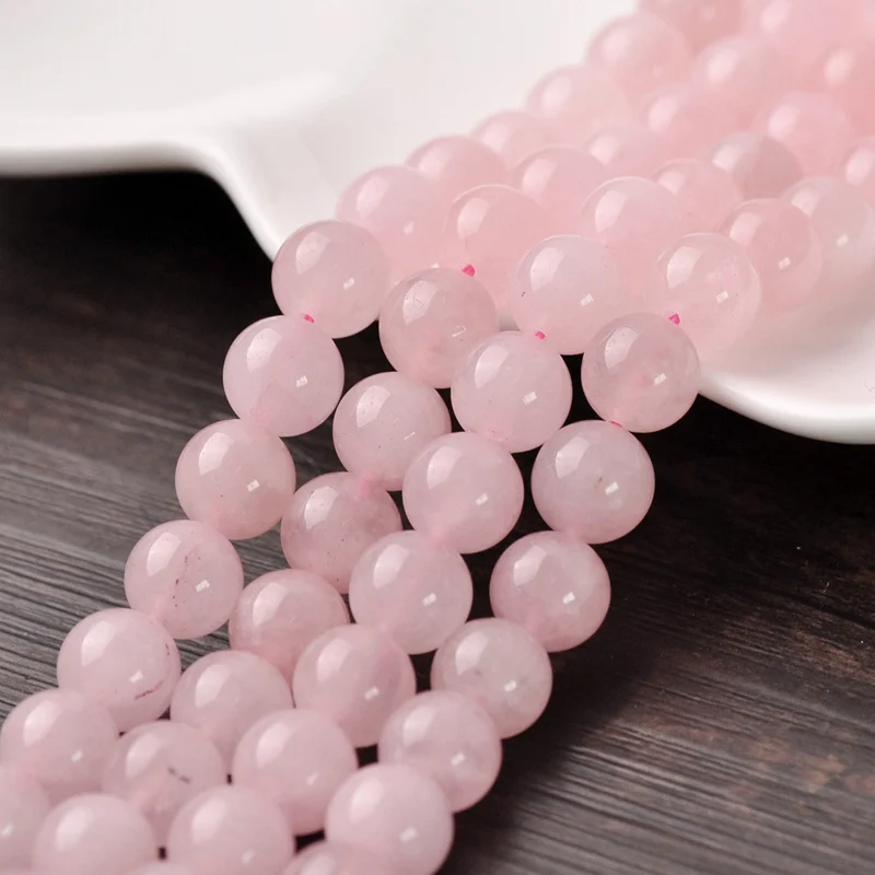 

5~50pcs Round Natural Rose Quartz Stone Rock 4mm 6mm 8mm 10mm 12mm 14mm 16mm Loose Beads for Jewelry Making DIY Bracelet
