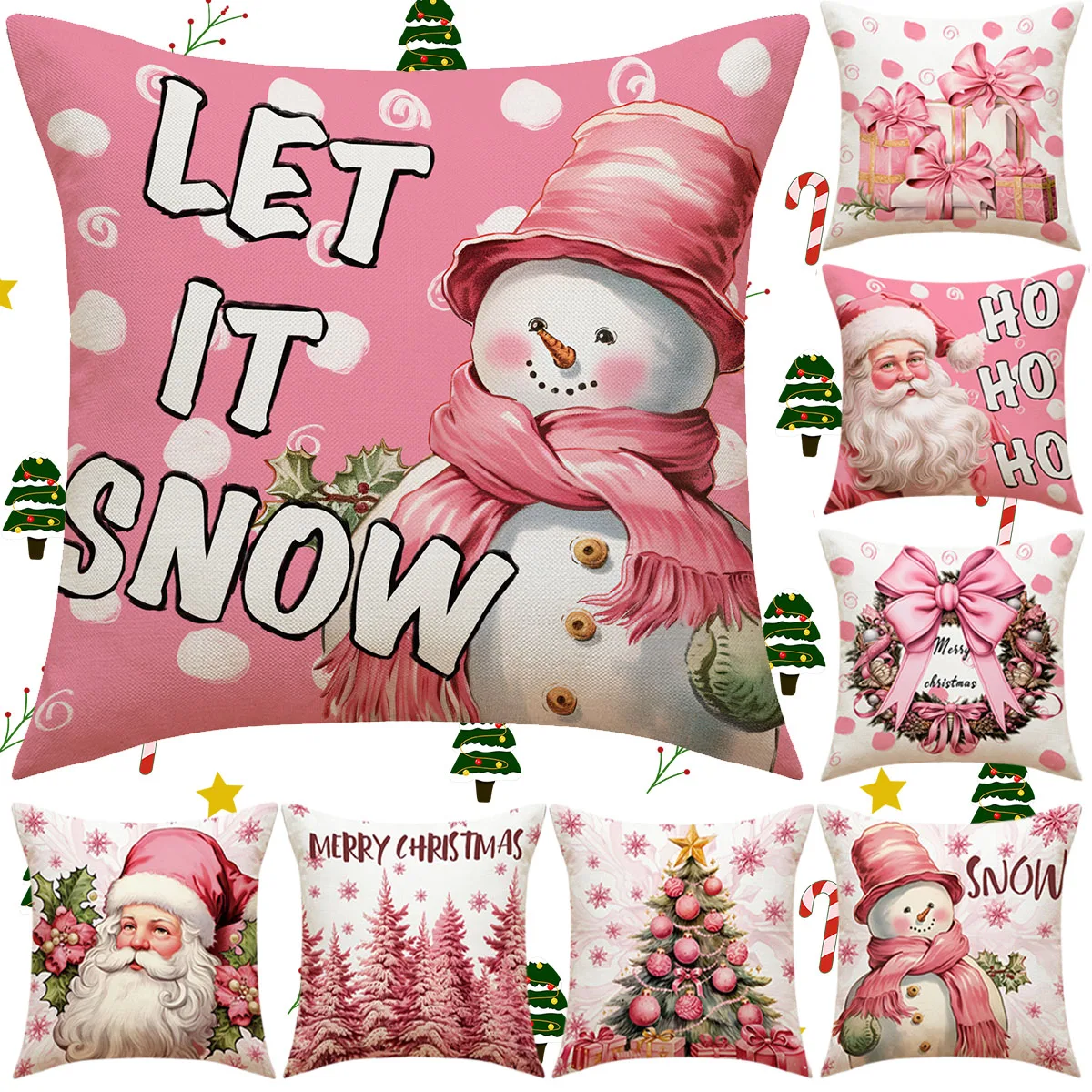 

1/4 шт. розовая Рождественская наволочка с изображением оленя Рождественская наволочка льняная наволочка с изображением букв для гостиной дивана спальни декоративная подушка