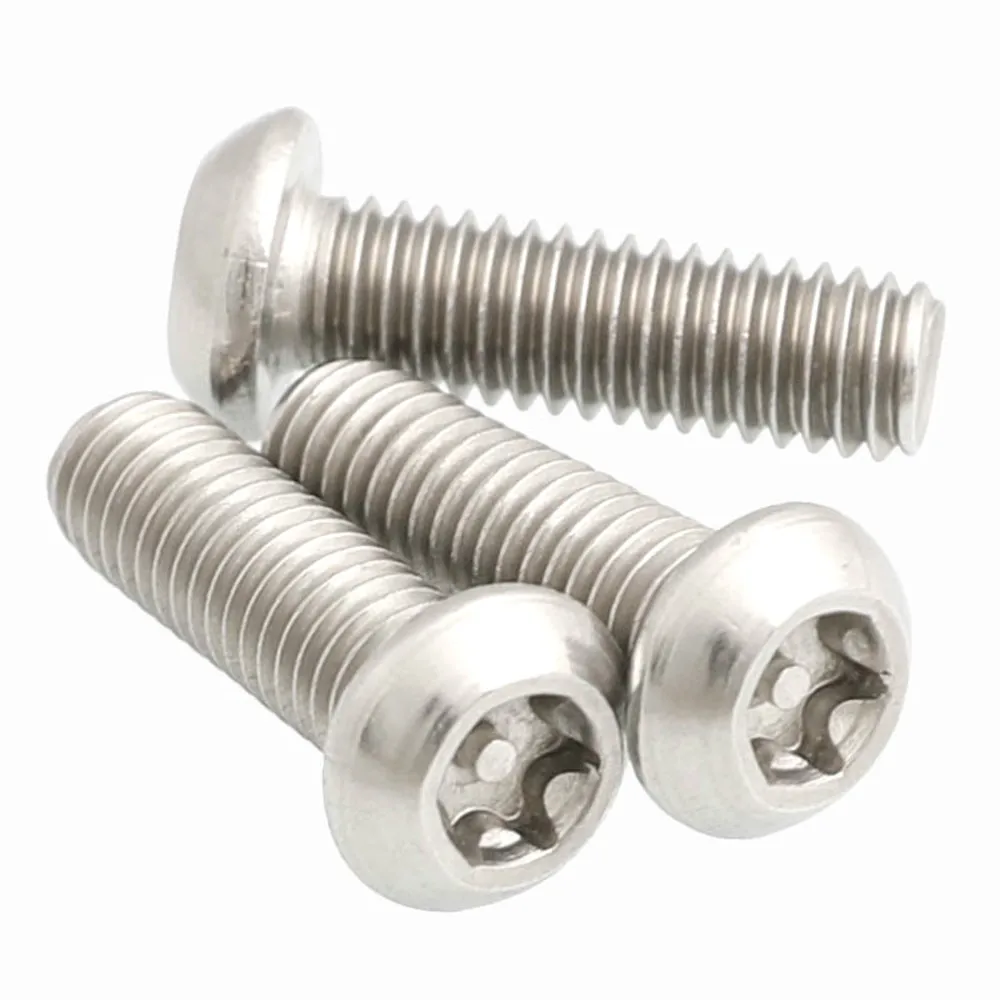 

20pcs Six-Lobe Torx Bolt Button Pan Round Head M4 M5 M6 Tamper Proof Anti-theft Screw with Pin Bolts A2 304 Stainless Steel