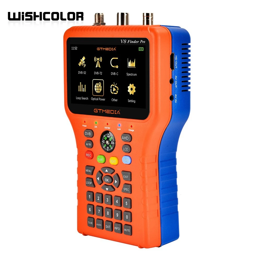 Wishcolor GTMEDIA V8 Finder Pro спутниковый искатель спутникового сигнала с ЖК-дисплеем 4 3