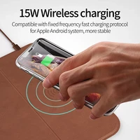 15w wireless charger mouse pad mobile phone folding usb type c ports fast charging mat for iphone 13 12 mini pro max