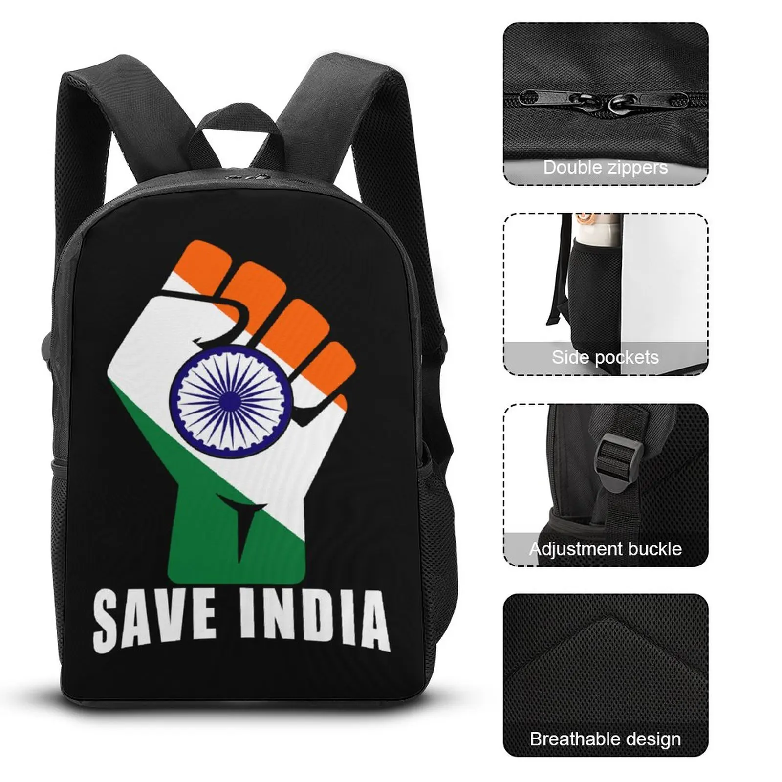 Сэкономьте Индию 3 в 1 Набор 17-дюймовый рюкзак сумка для ланча ручек прочная