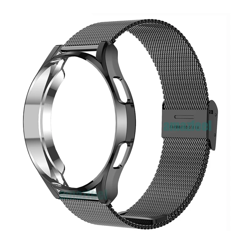 

Metal wristband Strap for Samsung Galaxy Watch 4 Classic 42mm 46mm smart band Stainless Mesh Bracelet Protector Case Film kits