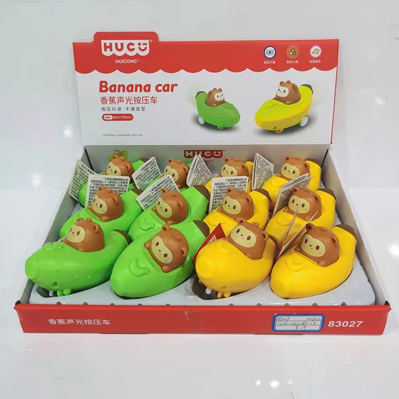 Детские милые игрушечные машинки с изображением моркови банана конфет музыкой