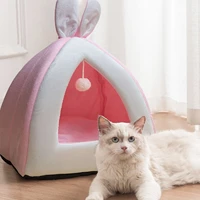 1pc pet cat bed indoor kitten house warm small for dogs nest collapsible cats cave cute sleeping mats winter pet products