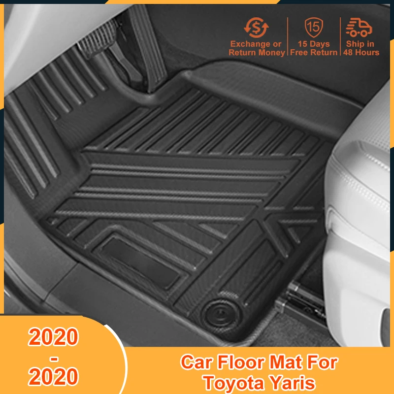 

2020-2020 Car Floor Mats Cover for Toyota Yaris 2020 Accessories Auto TPE Non-Slip Waterproof Scratch Foot Pad Cover Carpets