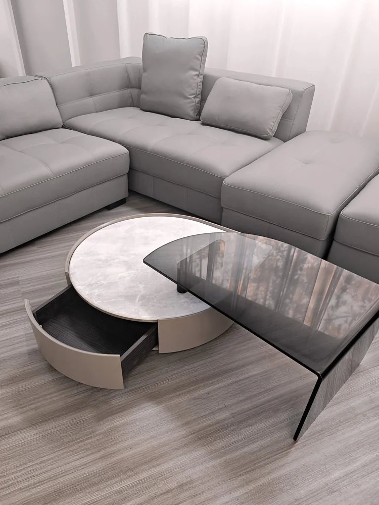 Современная мебель для гостиной стеклянный журнальный столик за каплевидным