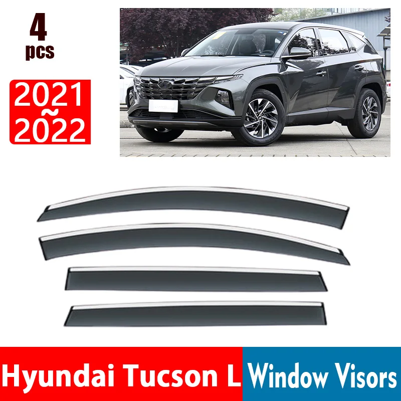 FOR Hyundai Tucson L 2021-2022 Window Visors Rain Guard Windows Rain Cover Deflector Awning Shield Vent Guard Shade Cover Trim